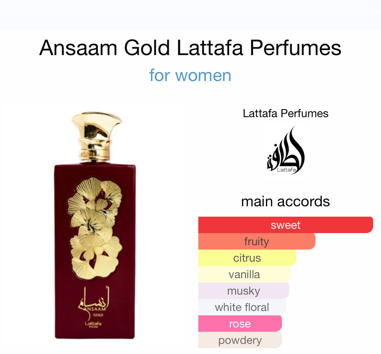 Ansaam Gold EDP Lattafa Pride