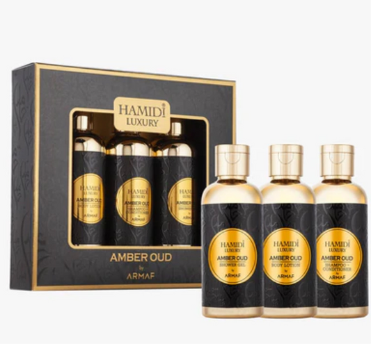 LUXURY AMBER OUD GIFT SET (SHOWER GEL + BODY LOTION + SHAMPOO CONDITIONER)