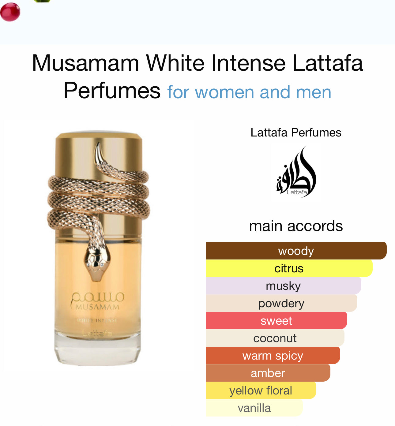 Musamam White Intense 100ml by Lattafa Perfumes